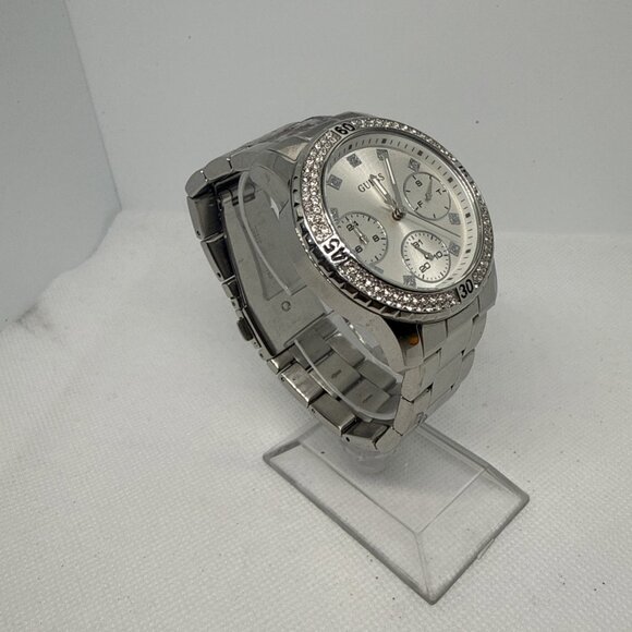 GUESS U0851L1 Women's Sporty 36mm Quartz Silver Crystal Bezel Steel Bracelet - Picture 9 of 16